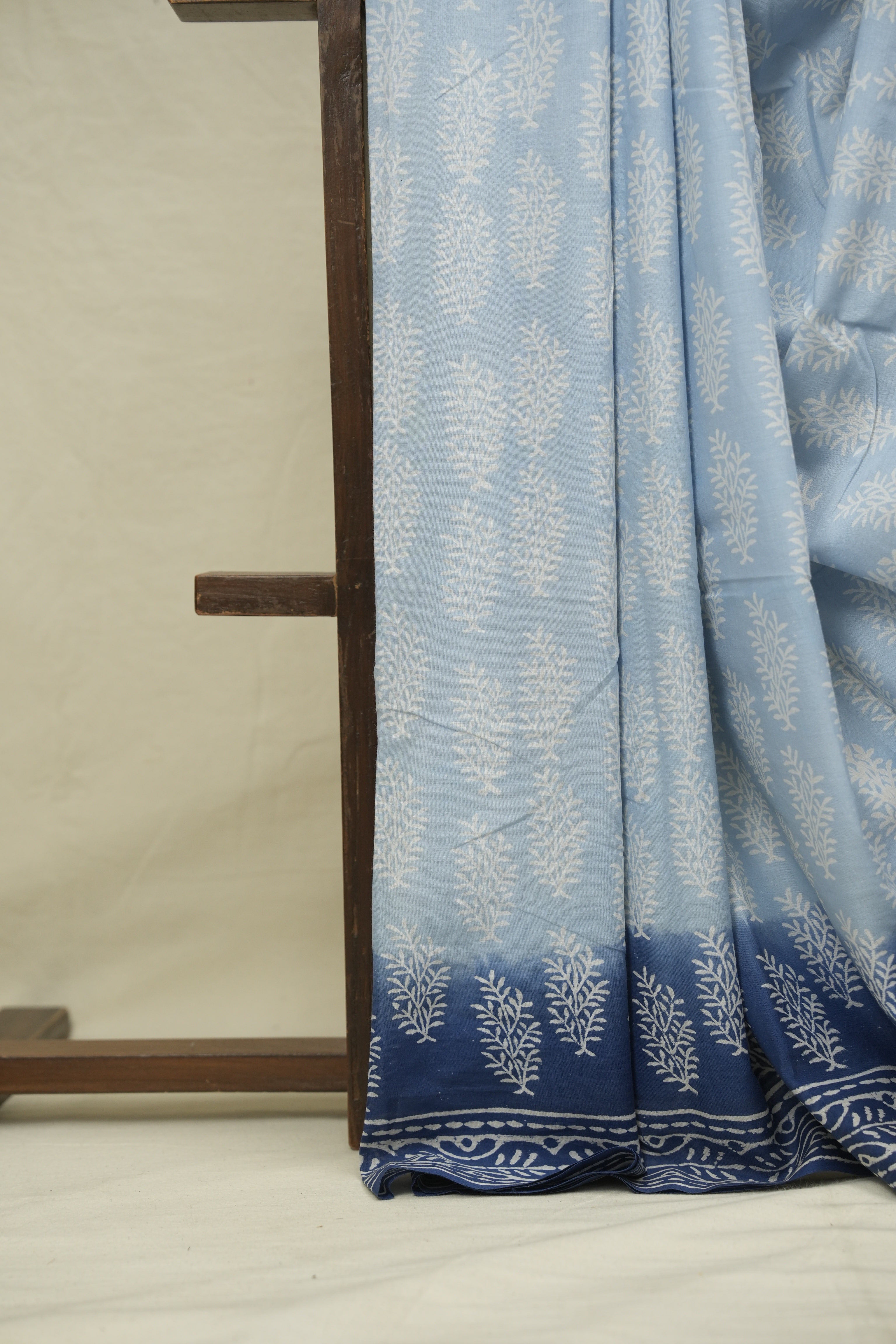 Powder Blue HBP Cotton Saree - SRPBCS3413