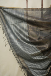 Black-Gold Tissue Tussar Silk Saree - SRBGMTTSS602