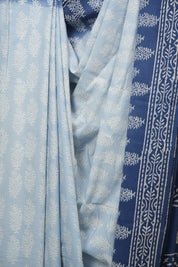 Powder Blue HBP Cotton Saree - SRPBCS3413
