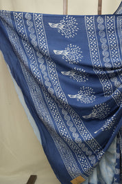 Powder Blue HBP Cotton Saree - SRPBCS3413