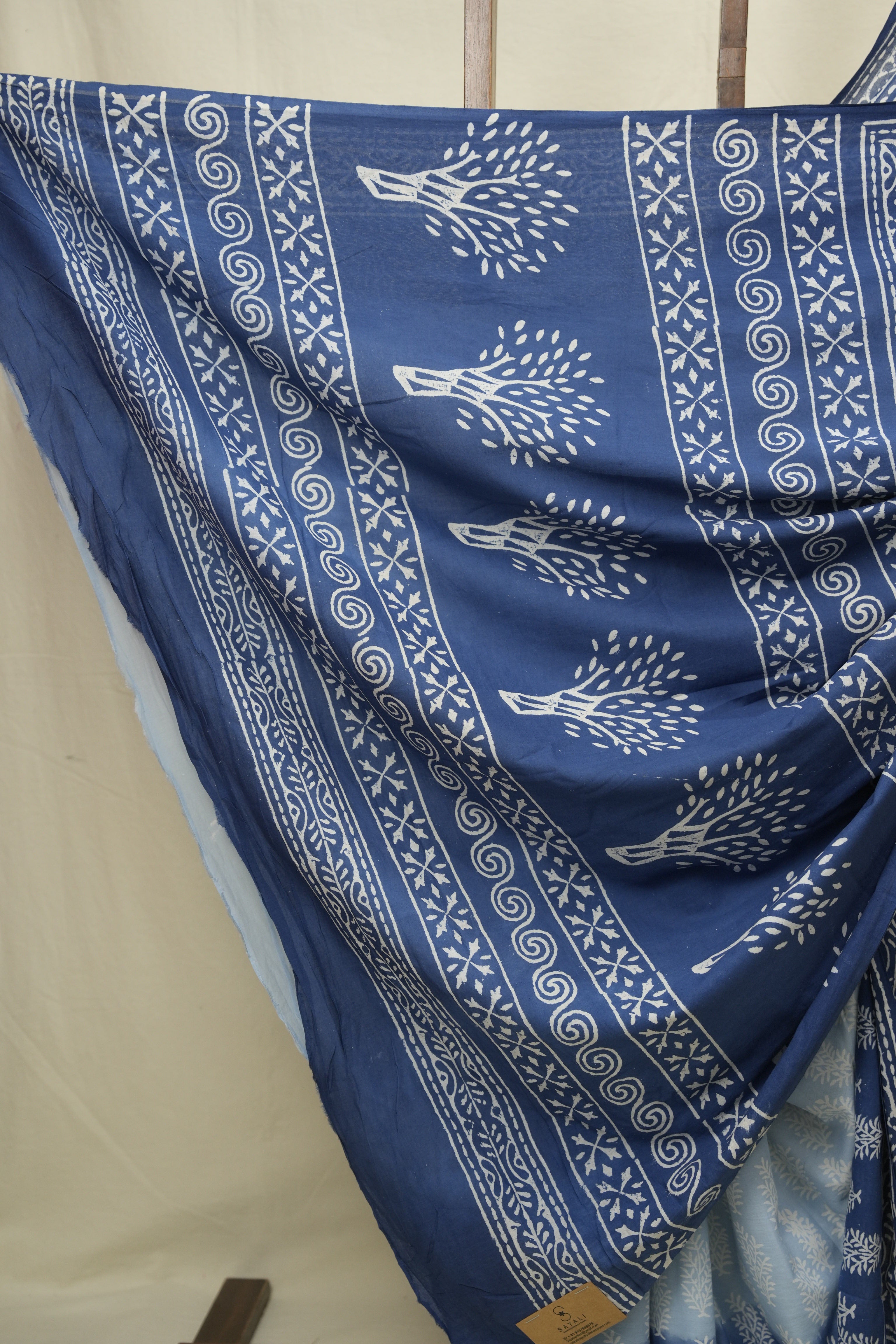 Powder Blue HBP Cotton Saree - SRPBCS3413