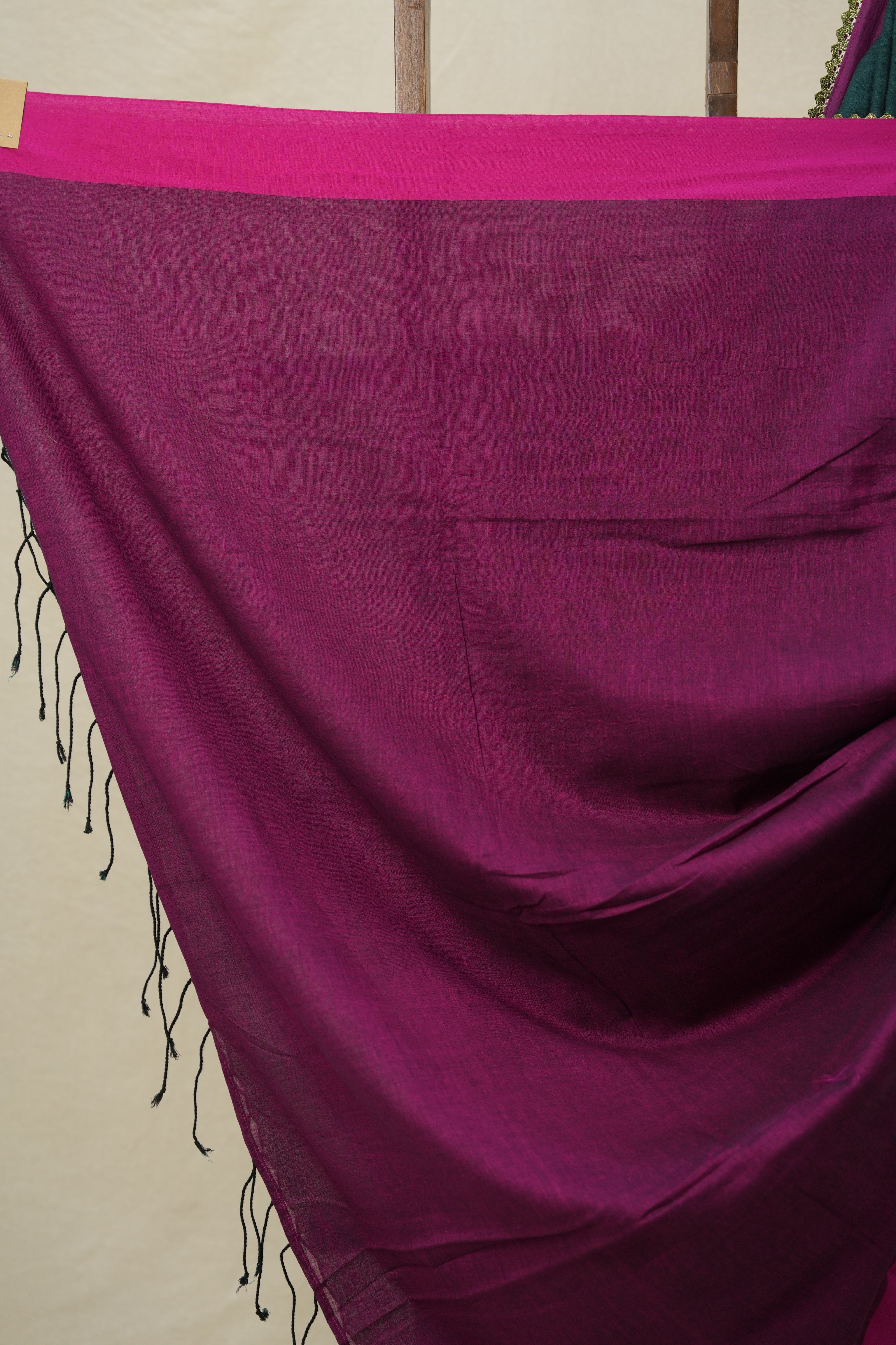 Teal Green Bengal Cotton Saree With Lace - SRTGBCSWL03