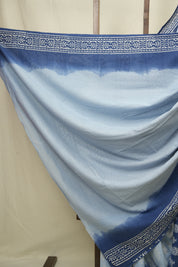 Powder Blue HBP Cotton Saree - SRPBCS3413