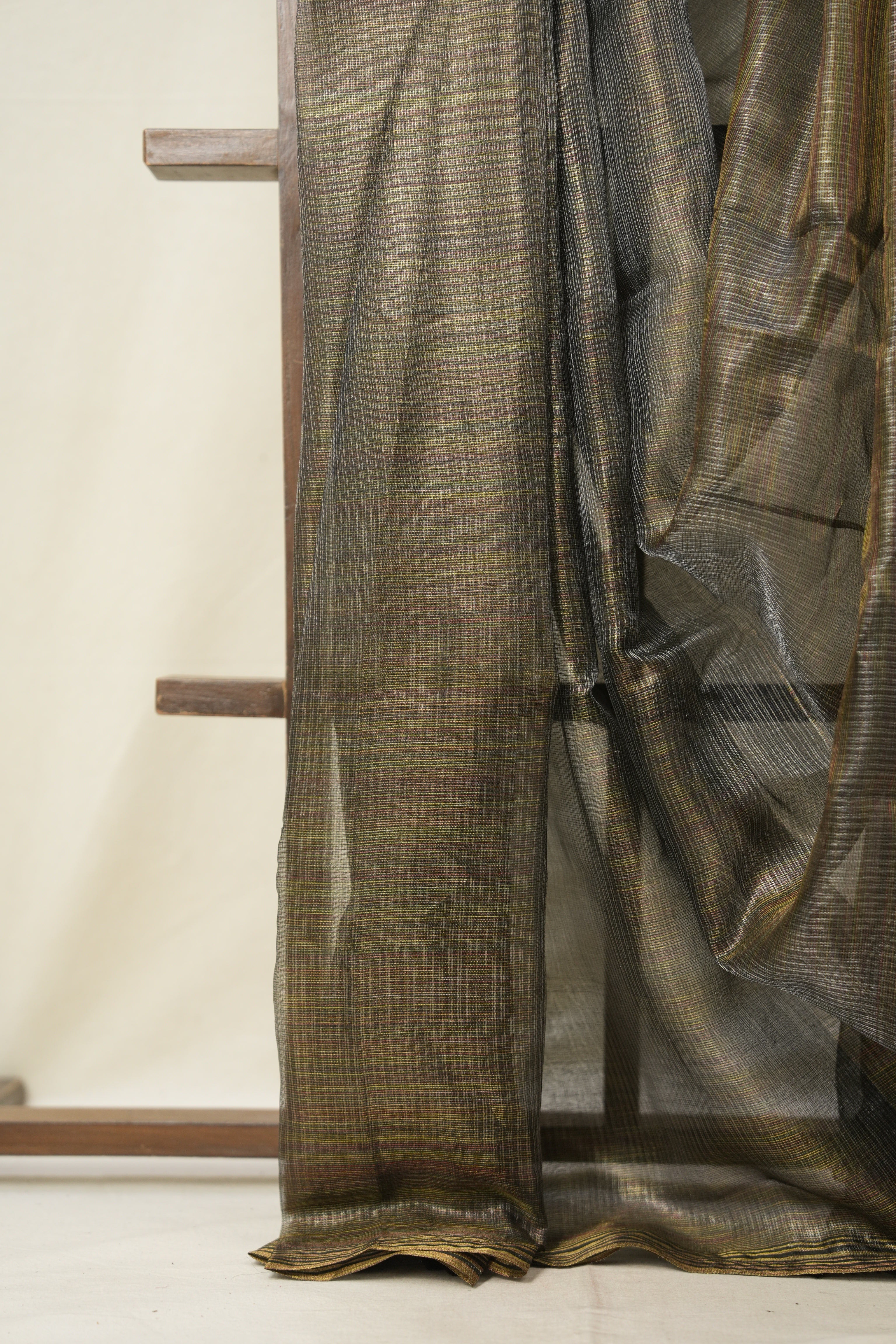 Green-Black Tissue Tussar Silk Saree - SRGBTTSS600
