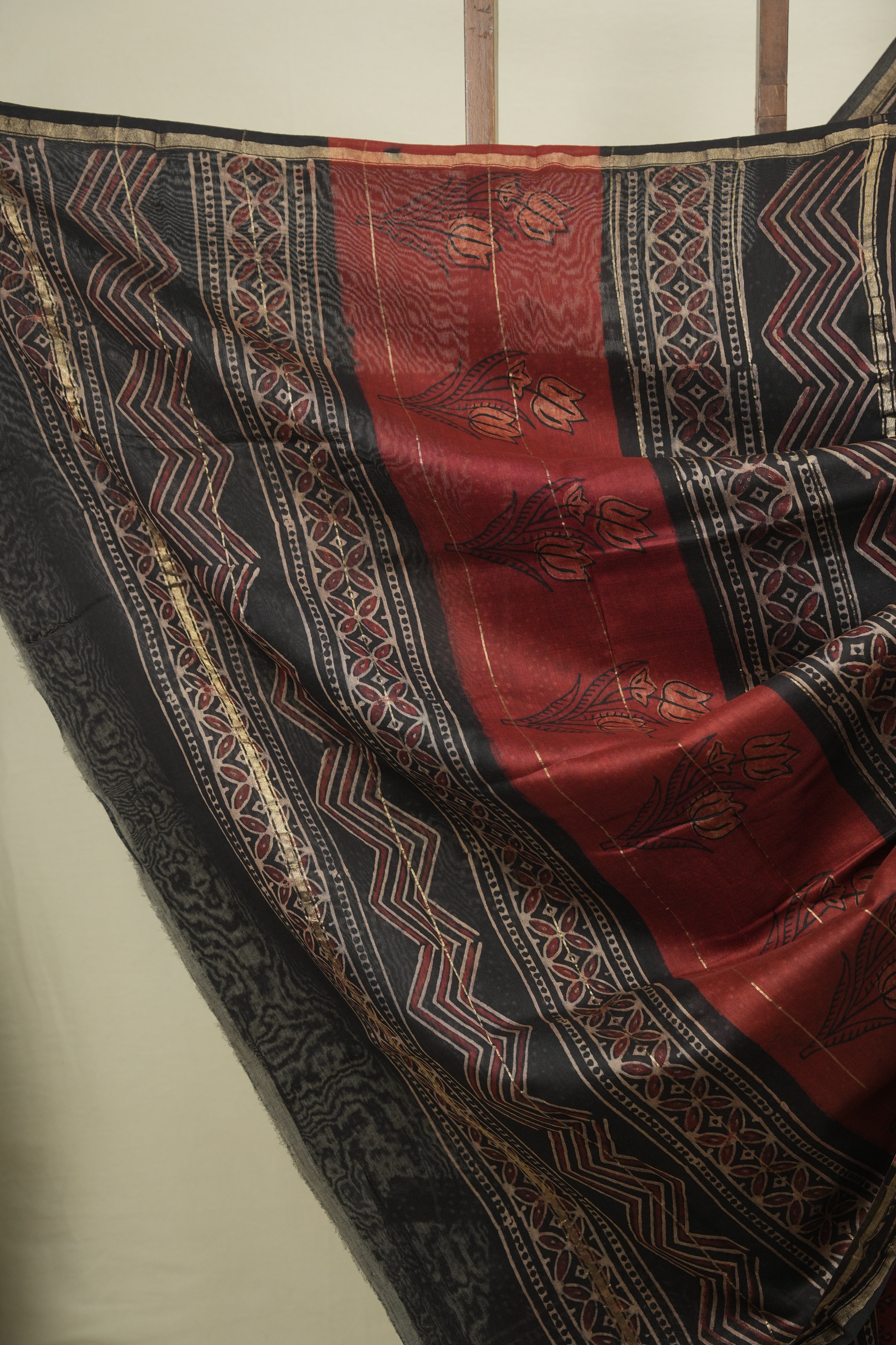 Maroon HBP Cotton Silk Saree With Chanderi Border - SRMCSS1779