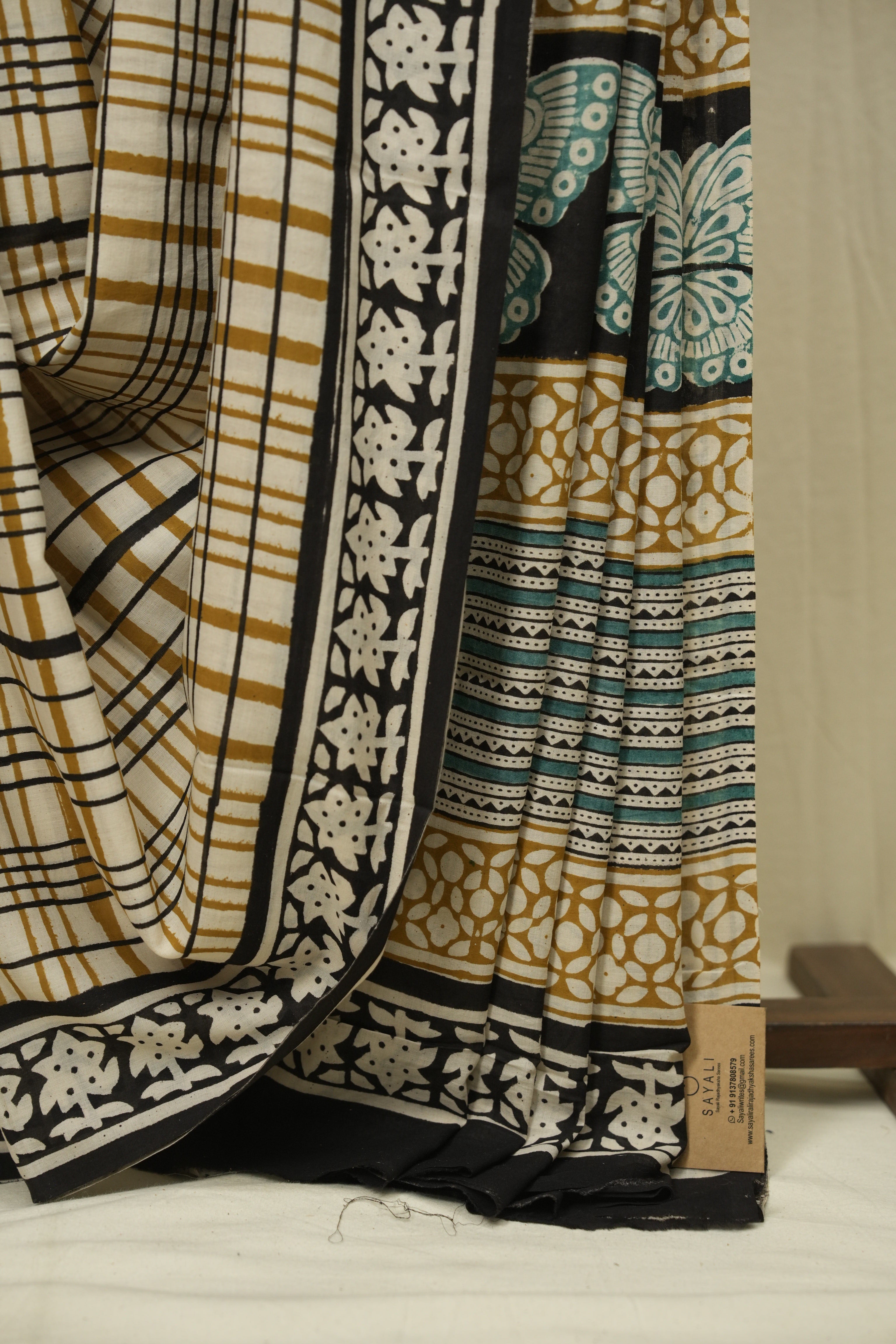 Cream HBP Cotton Saree - SRCCS3414