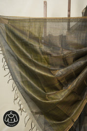 Green-Black Tissue Tussar Silk Saree - SRGBTTSS600