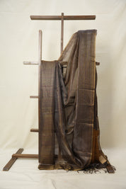 Black-Brown Tissue Tussar Silk Saree - SRBBTTSS599