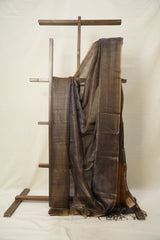 Black-Brown Tissue Tussar Silk Saree - SRBBTTSS599