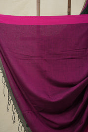 Bottle Green Bengal Cotton Saree With Lace - SRBGBCSL02