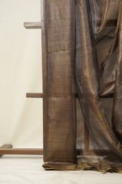 Black-Brown Tissue Tussar Silk Saree - SRBBTTSS599