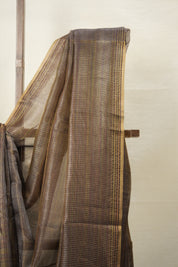 Black-Brown Tissue Tussar Silk Saree - SRBBTTSS599