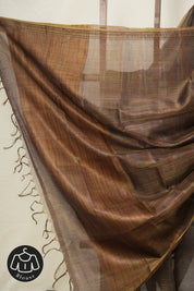 Black-Brown Tissue Tussar Silk Saree - SRBBTTSS599
