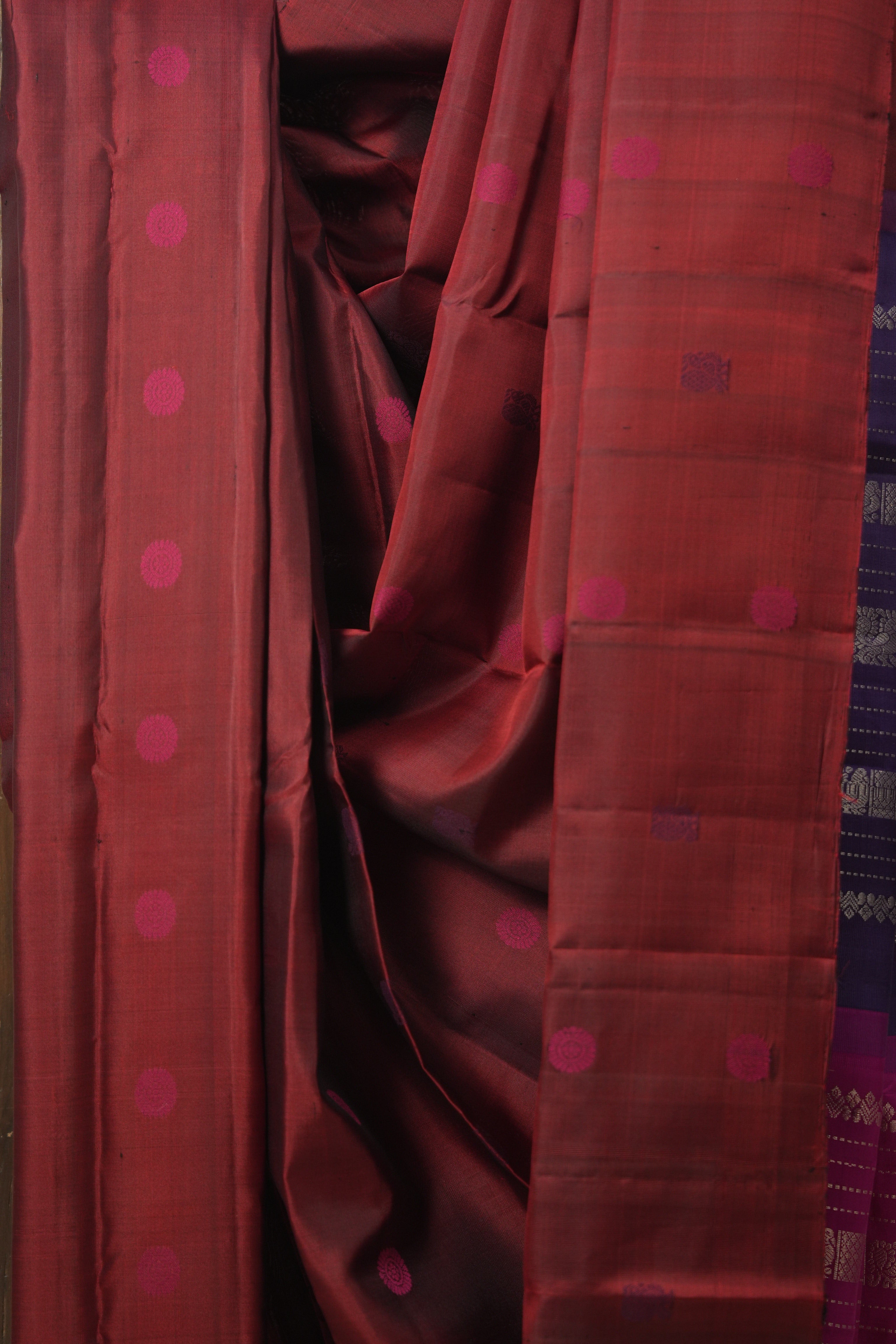 Maroon Kanjivaram Silk Saree - SRMKSS977