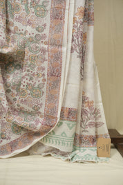White HBP Cotton Saree - SRWCS3416