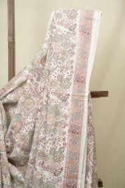 White HBP Cotton Saree - SRWCS3416