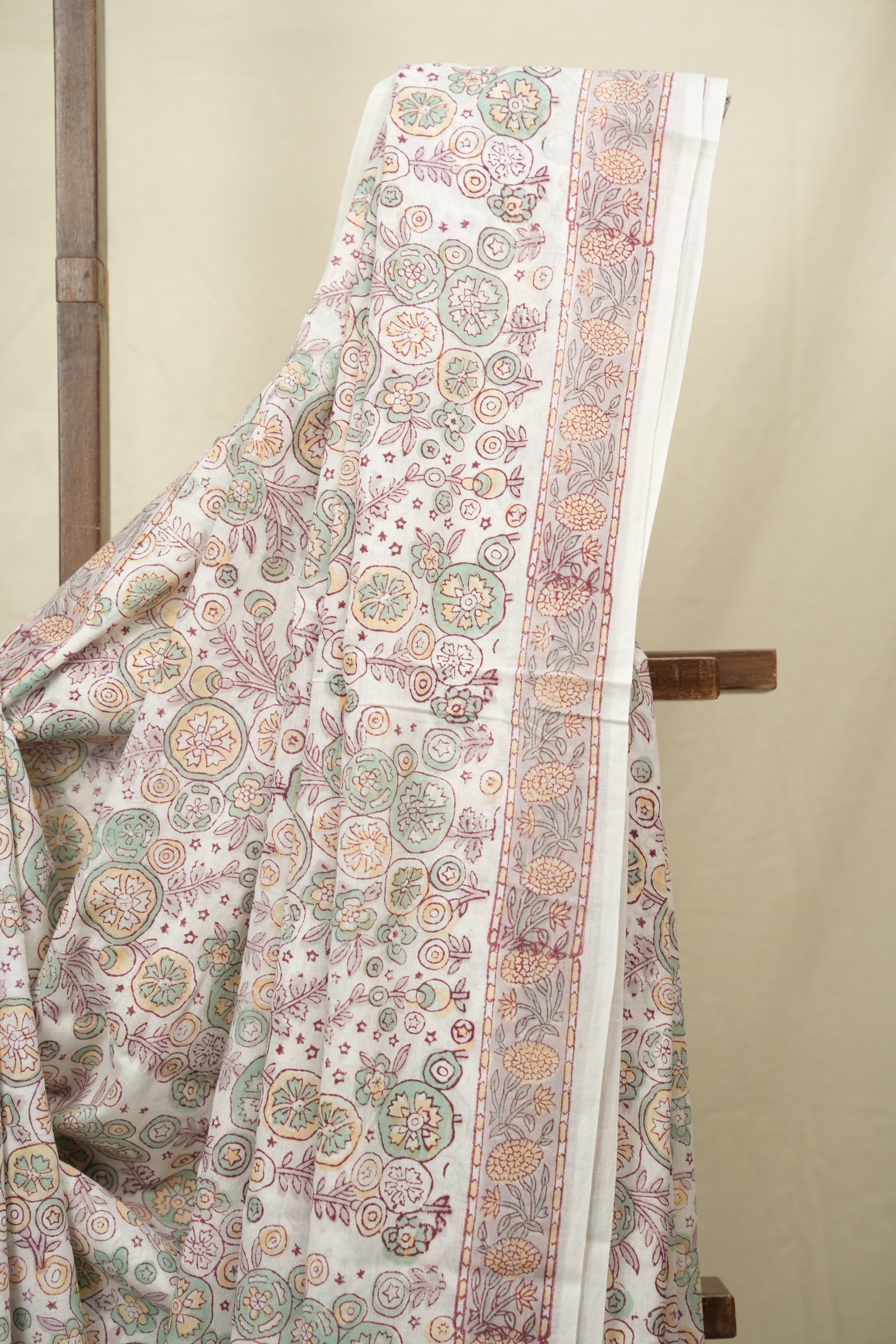 White HBP Cotton Saree - SRWCS3416