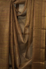 Brown Tissue Tussar Silk Saree - SRBTTSS598
