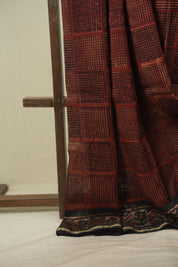 Maroon HBP Cotton Silk Saree With Chanderi Border - SRMCSS1781