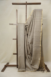 Sage Grey Tussar Silk Saree - SRSGTSS1728
