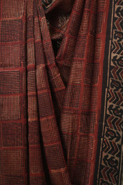 Maroon HBP Cotton Silk Saree With Chanderi Border - SRMCSS1781