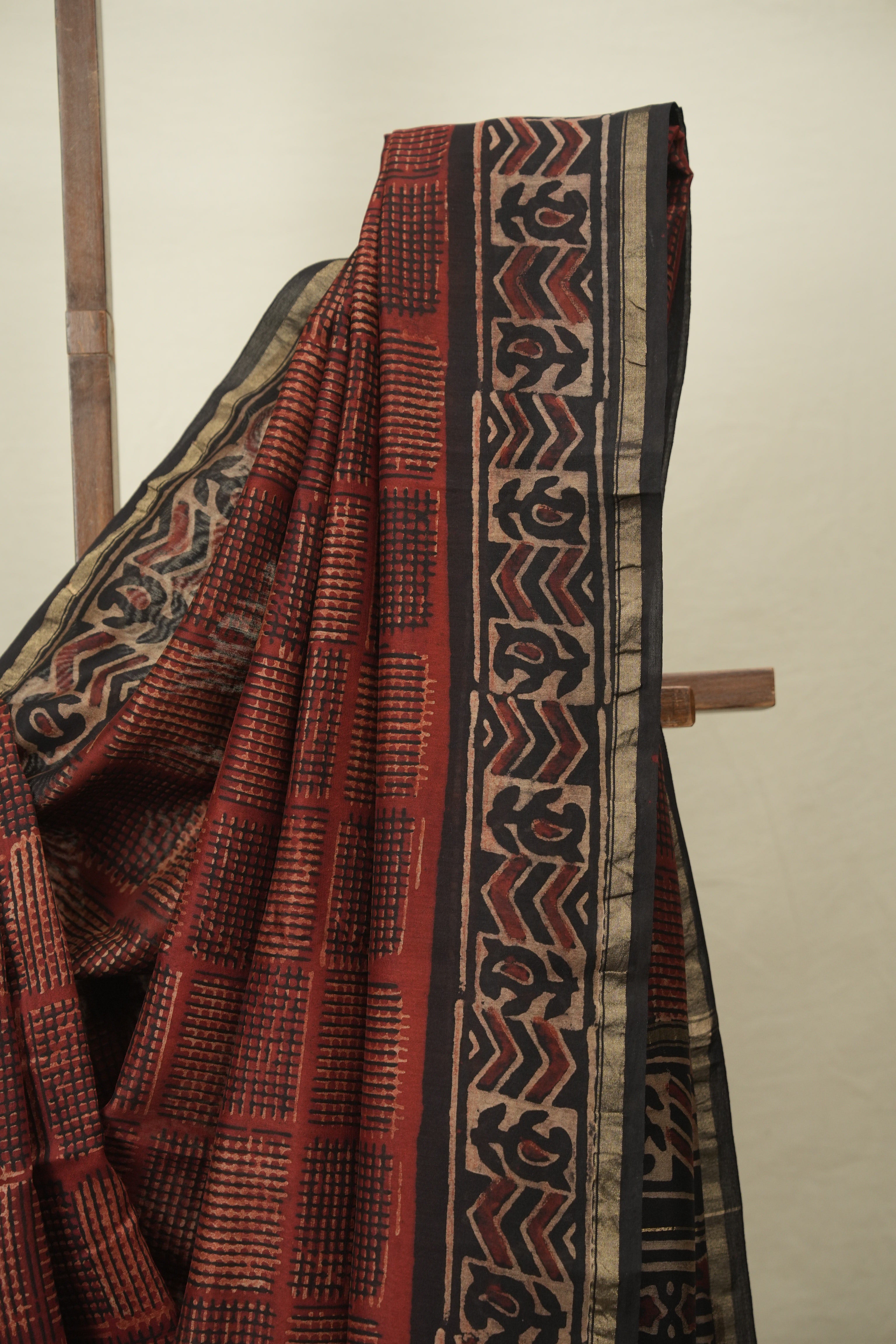 Maroon HBP Cotton Silk Saree With Chanderi Border - SRMCSS1781