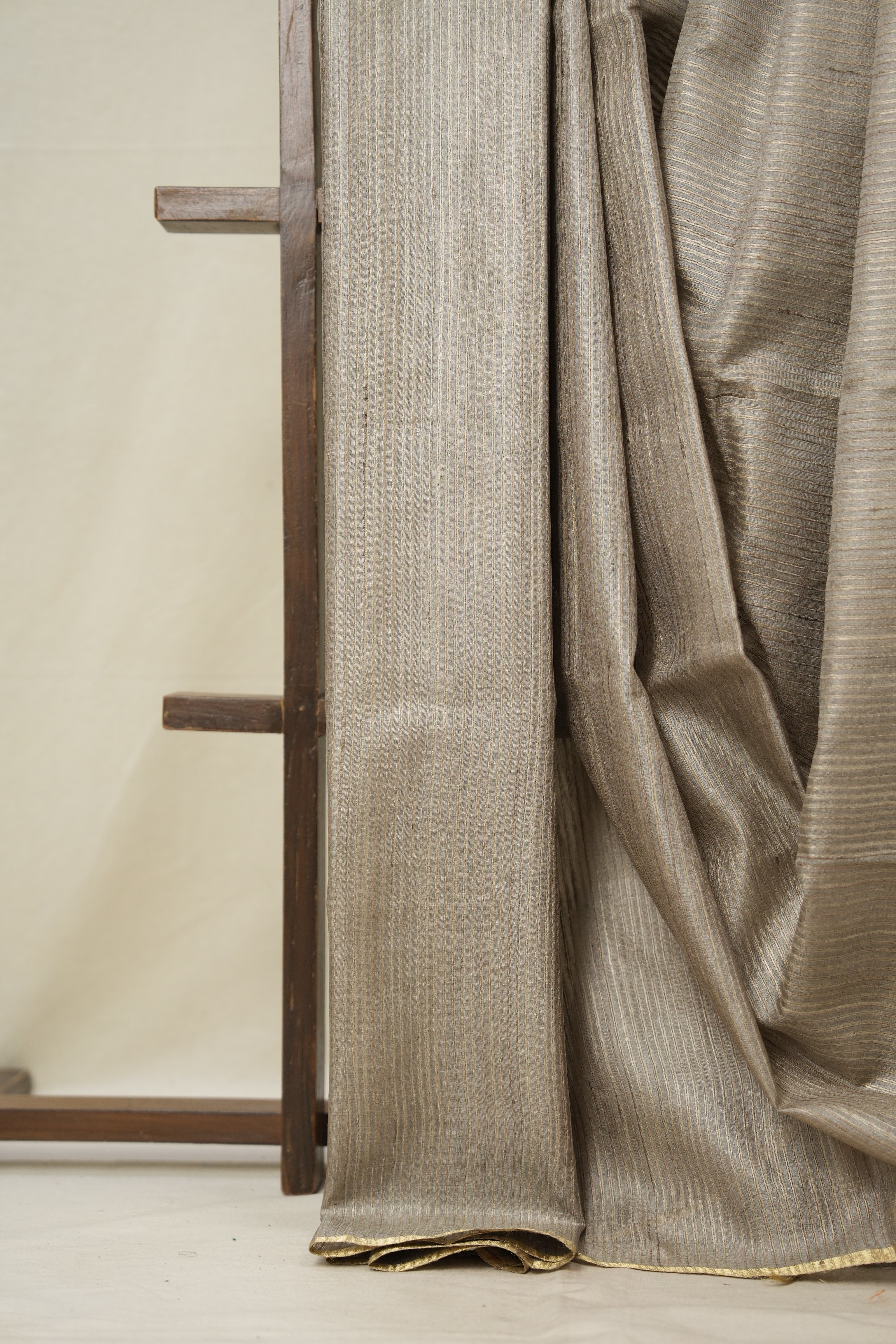 Sage Grey Tussar Silk Saree - SRSGTSS1728