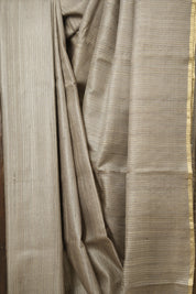 Sage Grey Tussar Silk Saree - SRSGTSS1728