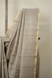 Sage Grey Tussar Silk Saree - SRSGTSS1728