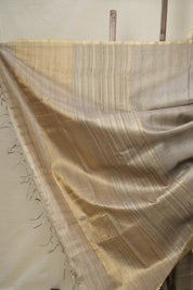 Sage Grey Tussar Silk Saree - SRSGTSS1728