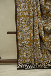 Mustard HBP Cotton Saree - SRMCS3418
