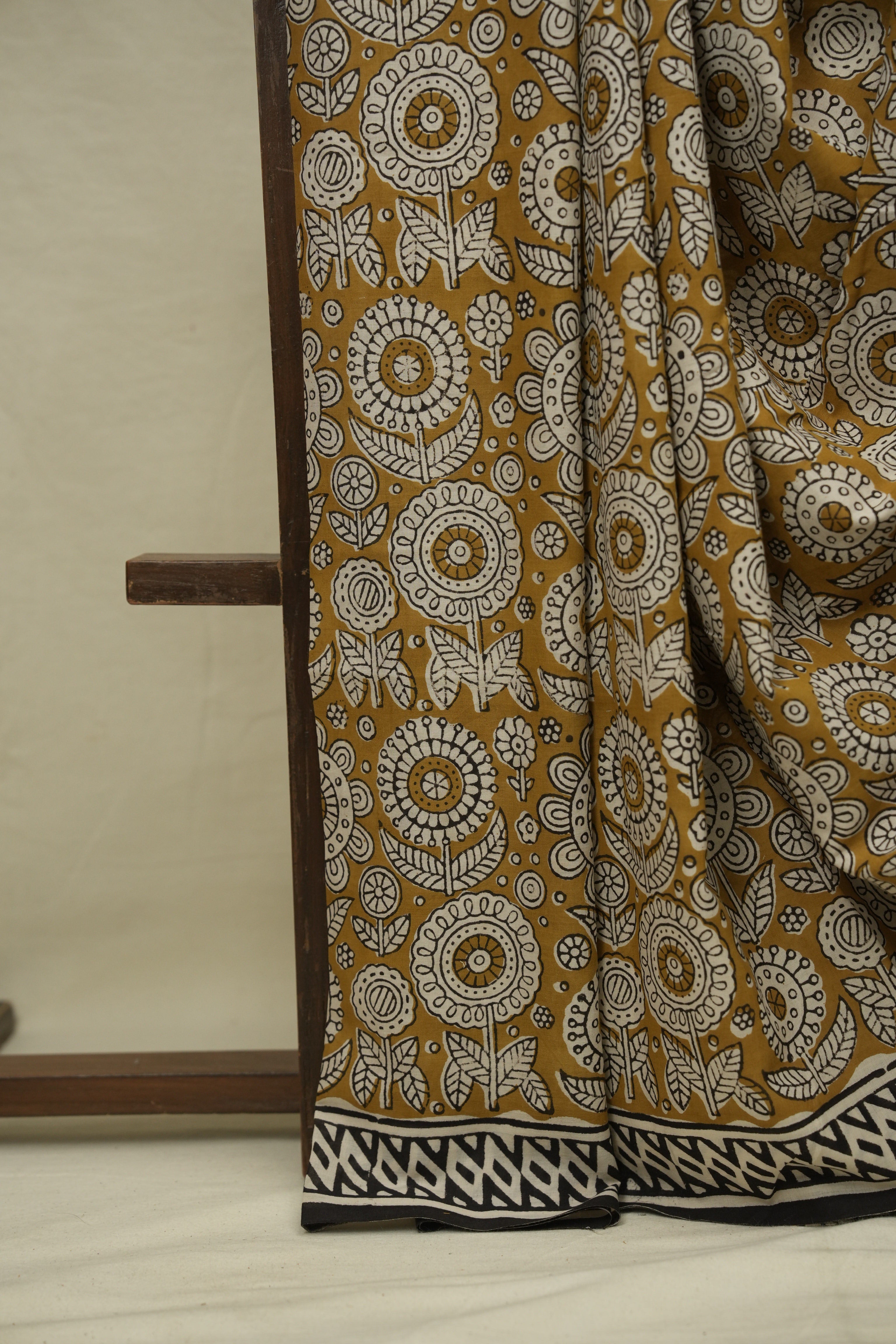 Mustard HBP Cotton Saree - SRMCS3418
