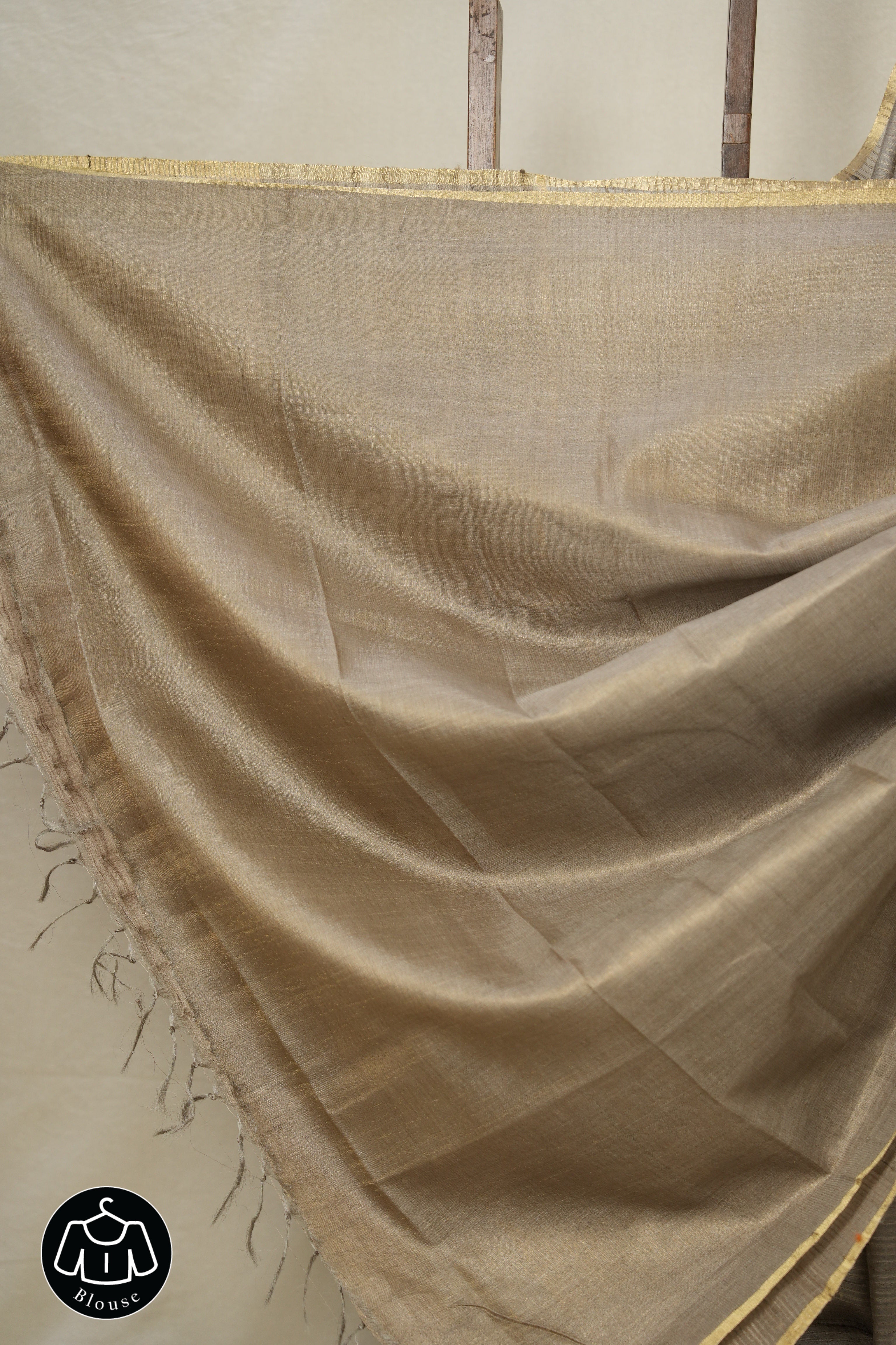 Sage Grey Tussar Silk Saree - SRSGTSS1728