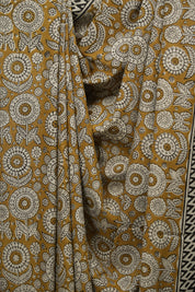 Mustard HBP Cotton Saree - SRMCS3418