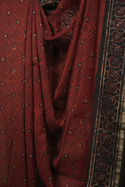 Maroon HBP Cotton Silk Saree With Chanderi Border - SRMCSS1783