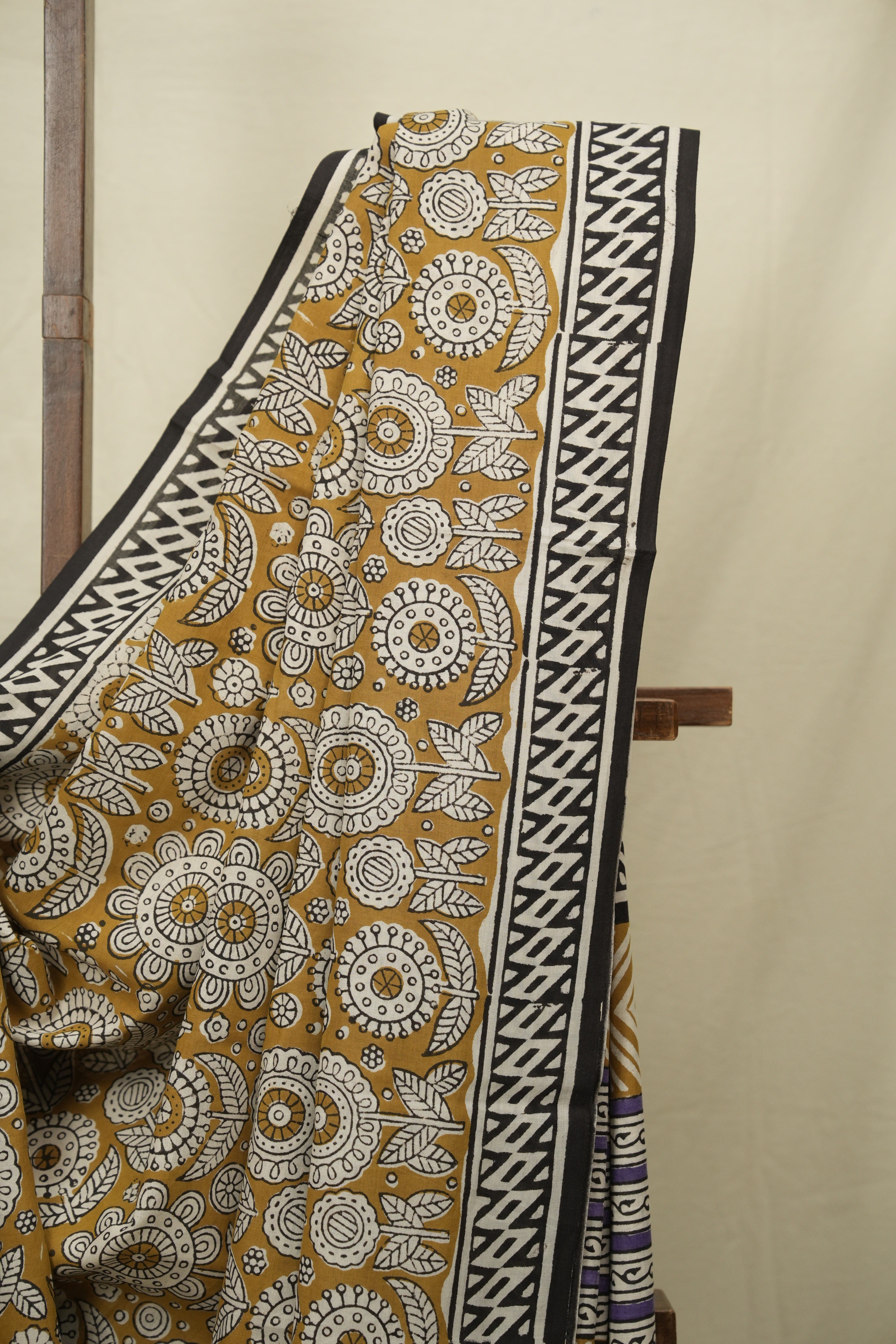Mustard HBP Cotton Saree - SRMCS3418