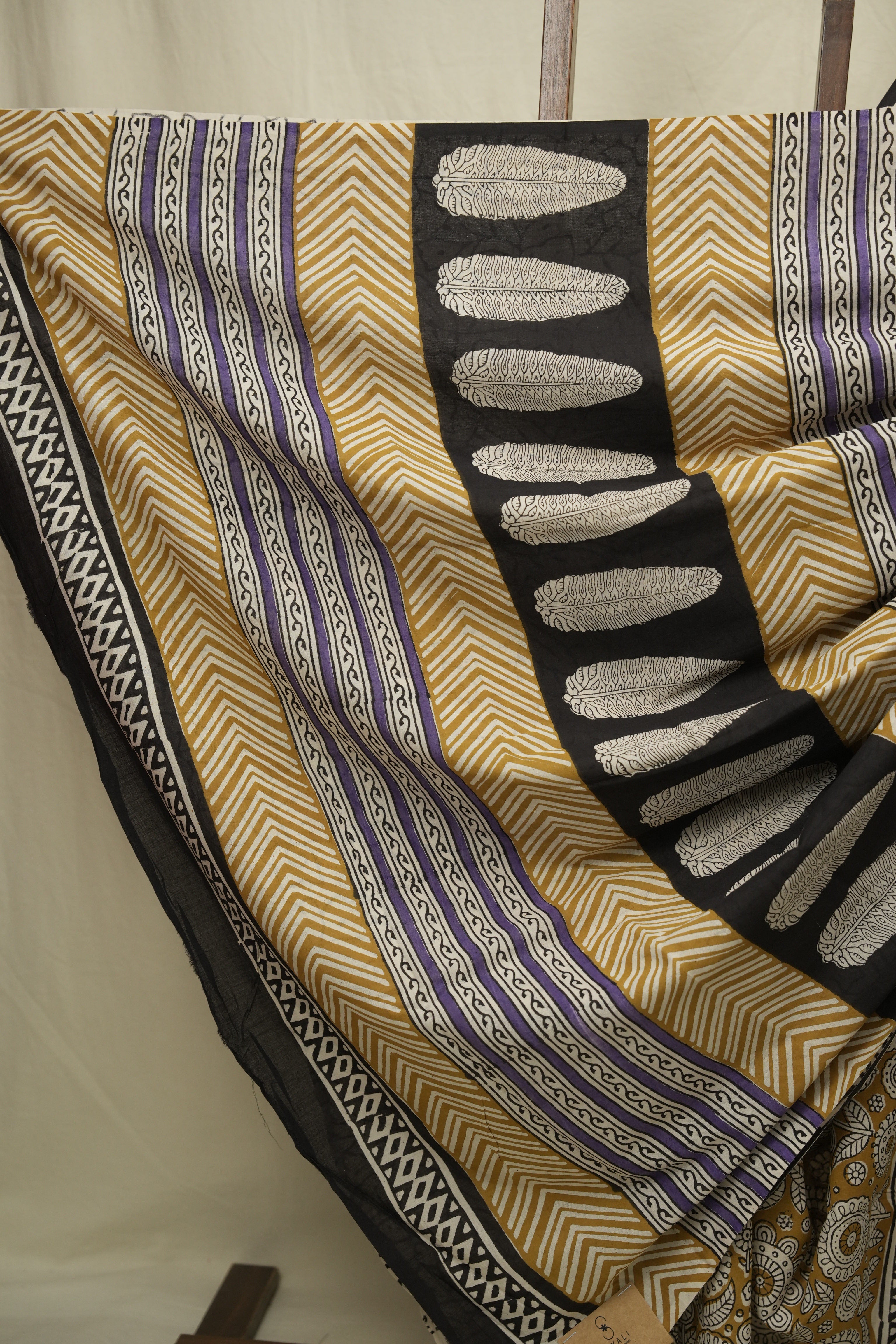 Mustard HBP Cotton Saree - SRMCS3418