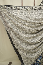 White Blue HBP Cotton Saree - SRWBCS3419