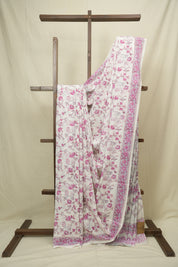 White HBP Cotton Saree - SRWCS3420