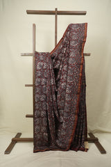 Maroon HBP Cotton Silk Saree With Chanderi Border - SRMCSS1785