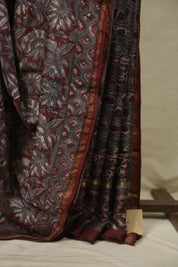 Maroon HBP Cotton Silk Saree With Chanderi Border - SRMCSS1785