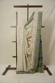 Cream HBP Cotton Saree (DEFECT) - SRCCS78-PI
