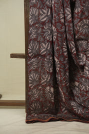 Maroon HBP Cotton Silk Saree With Chanderi Border - SRMCSS1785