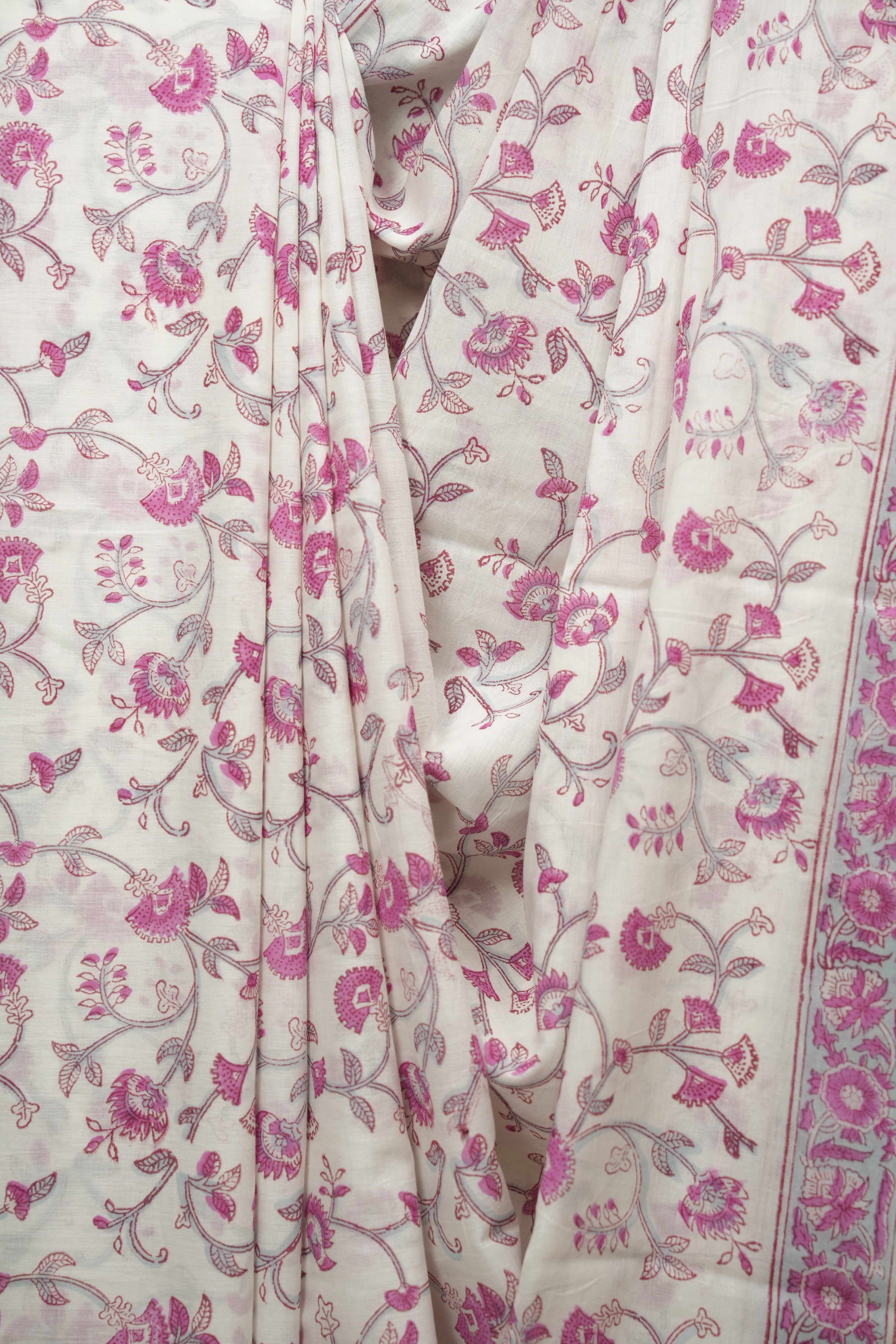 White HBP Cotton Saree - SRWCS3420