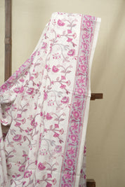 White HBP Cotton Saree - SRWCS3420