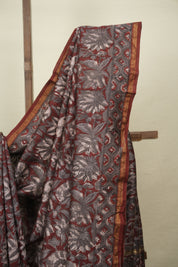 Maroon HBP Cotton Silk Saree With Chanderi Border - SRMCSS1785