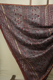 Maroon HBP Cotton Silk Saree With Chanderi Border - SRMCSS1785