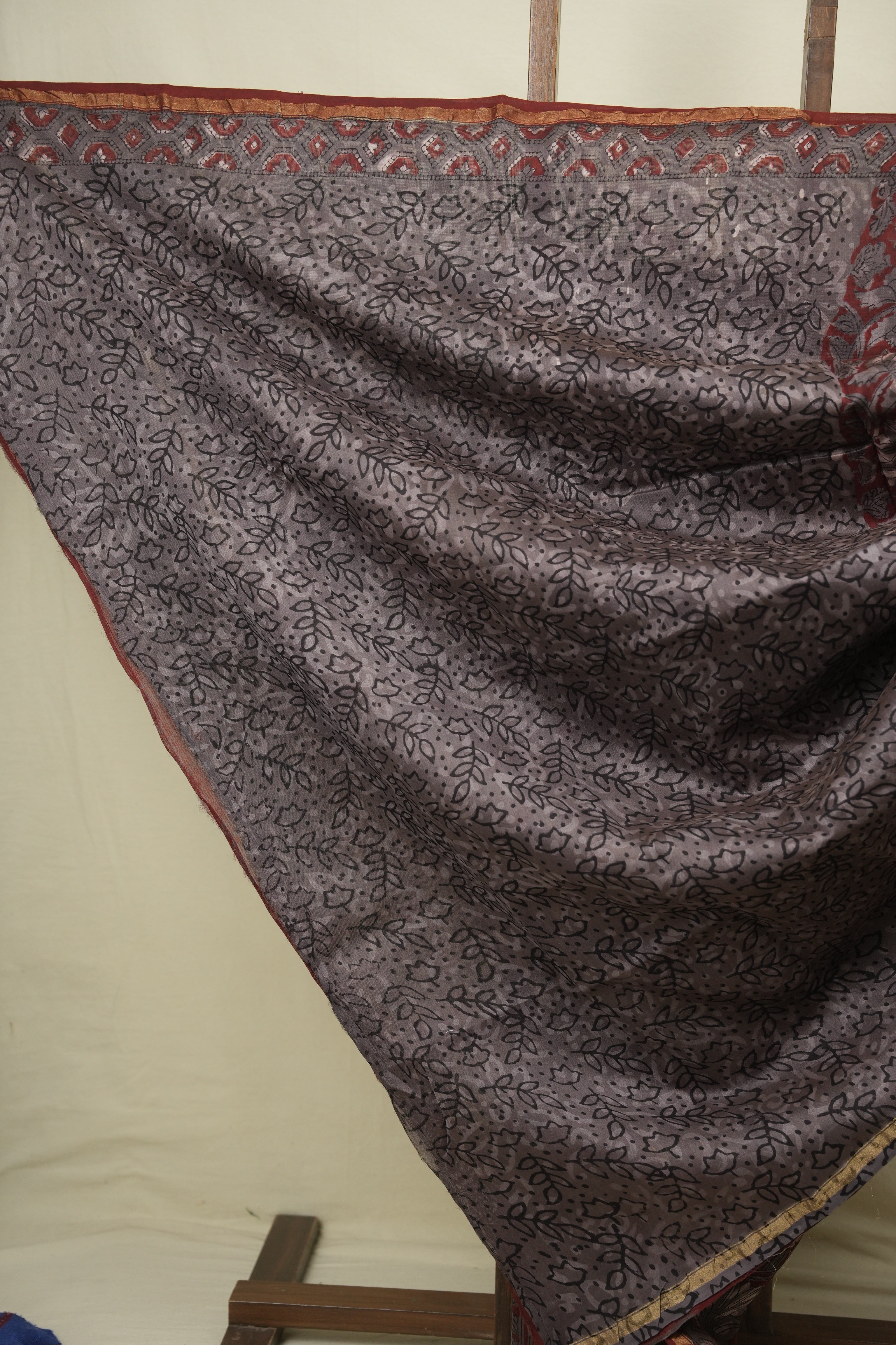Maroon HBP Cotton Silk Saree With Chanderi Border - SRMCSS1785