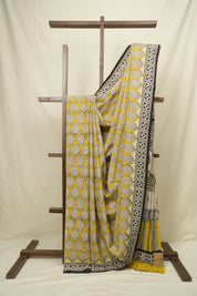 Yellow HBP Cotton Saree - SRYCS3421