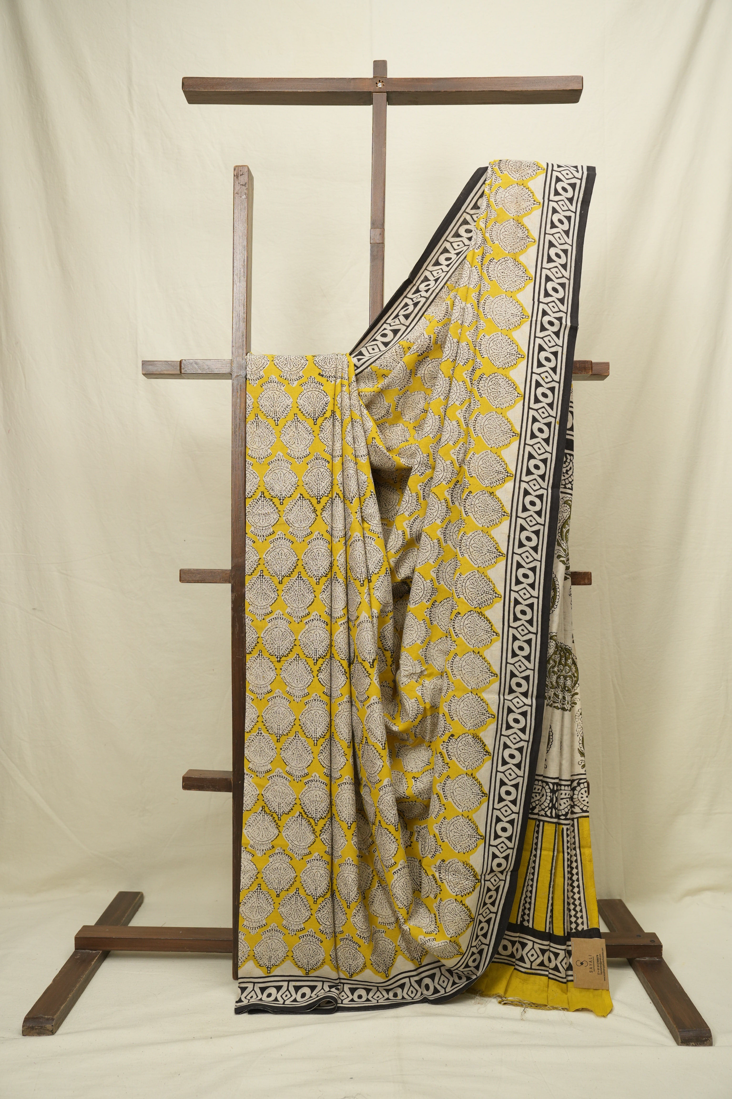 Yellow HBP Cotton Saree - SRYCS3421